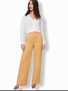 Wilfred High Waisted Wide Leg Trousers Golden Yellow Size 0